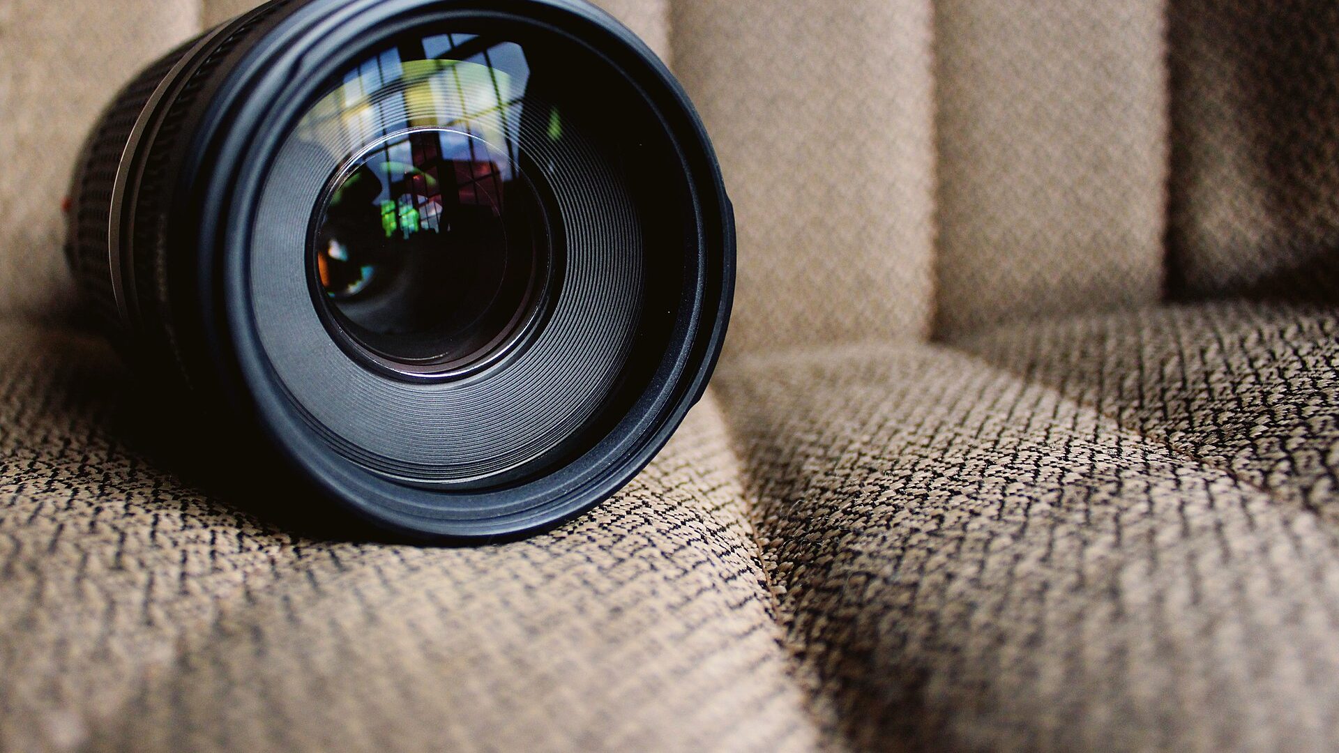 Extreme close-up of a camera lens element